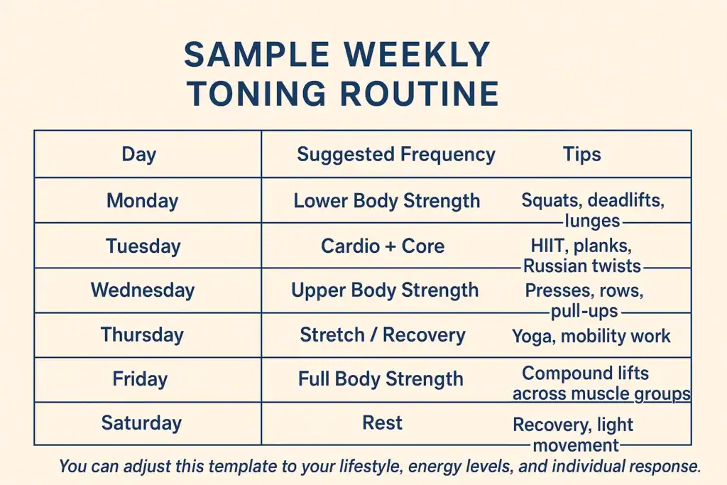 Achieving the Perfect Tone: How Often Should You Exercise for Results? 4 Weekly exercise Nottingham plan graphic